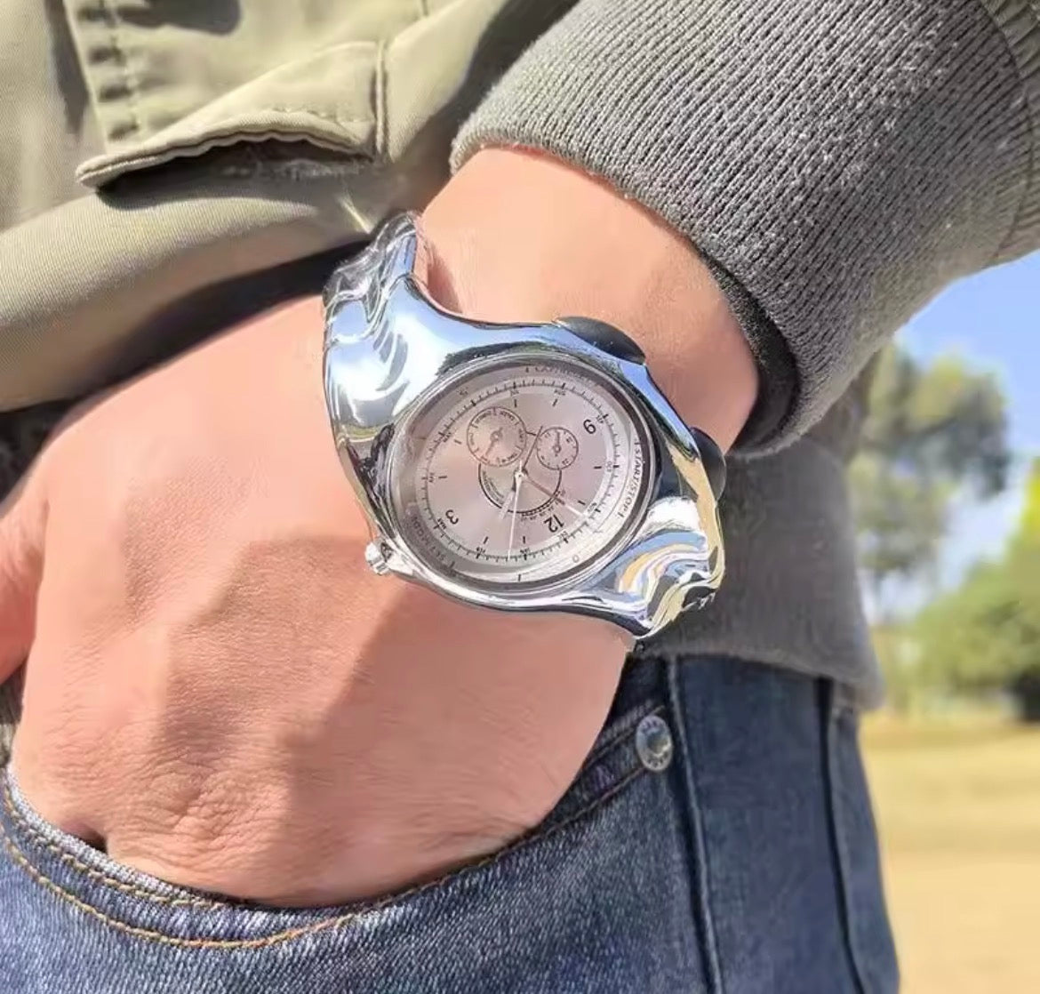 silver futuristic watches