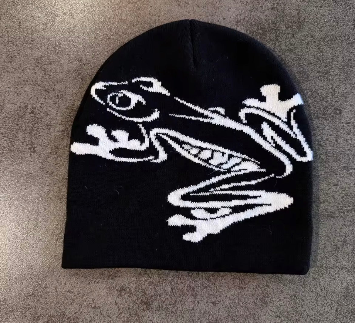 frog graphic beanie