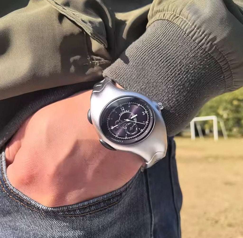 silver futuristic watches
