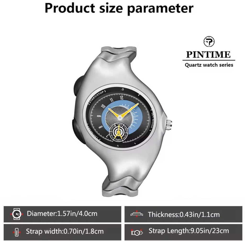 silver futuristic watches