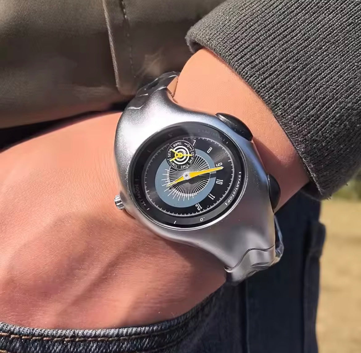 silver futuristic watches