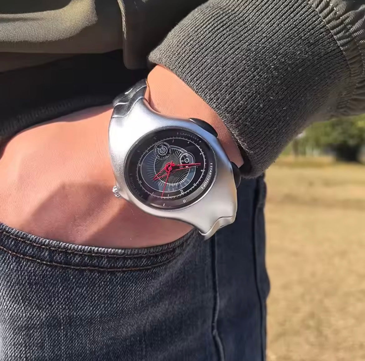 silver futuristic watches
