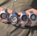 silver futuristic watches